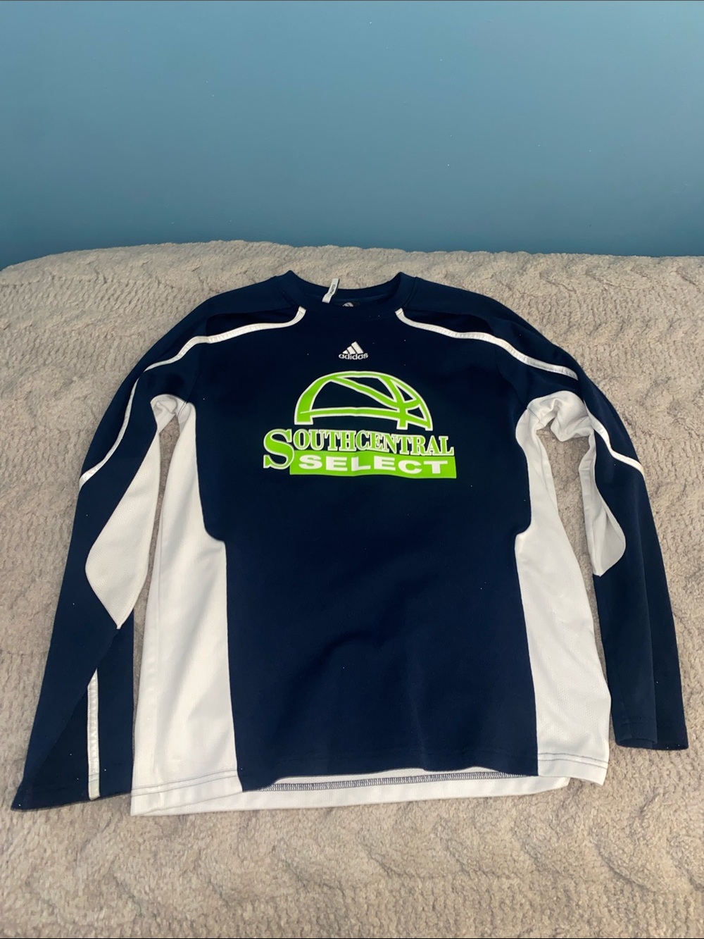 adidas Navy & Neon Green Southcentral Select Long Sleeve Pullover